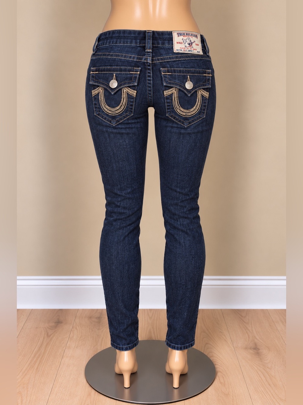 Vintage True Religion Billy Ultra Low Rise Y2K Skinny Jeans 24 Cascade Beaded